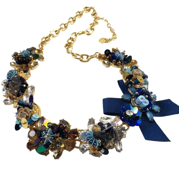 Talbots statement necklace blue teal gold purple pink stunning details - Picture 13 of 15